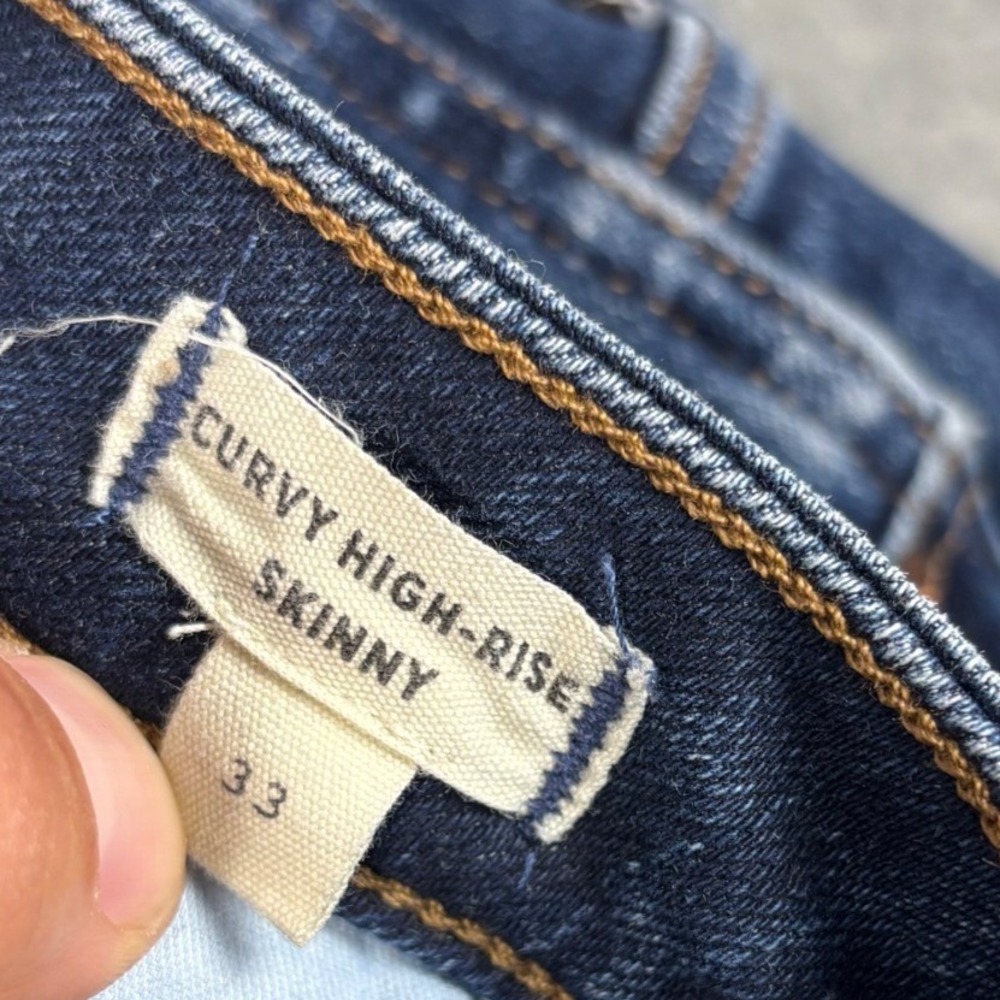 Madewell Curvy High-Rise Skinny Jeans Dark Wash Denim 33 Blue DM7456 - Picture 6 of 11